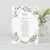  groene bladeren Tabel Aantal zitplaatsen Kaart (Staand voorkant)