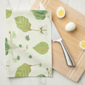 Groene bladeren theedoek (Quarter Fold)