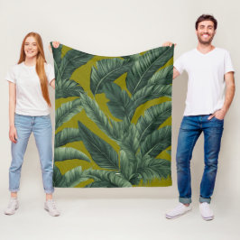 Groene bladeren van de boom fleece deken