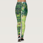 Groene bladeren van de vogelboom leggings (Achterkant)