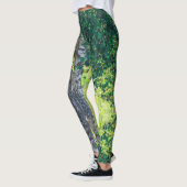 Groene bladeren van de vogelboom leggings (Links)
