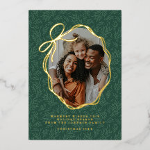 Groene Bladeren Vintage Gouden Boog Kerst Foto
