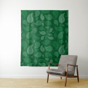 Groene bladeren wandkleed
