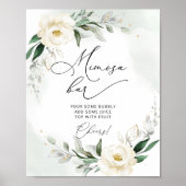 Groene bladgoud bloem Mimosa bar Poster (Voorkant)