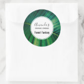 Groene Bladpalmschijfje Tropische Natuur Kaars Ronde Sticker (Tas)