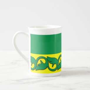 Groene bladpatronen porselein kop