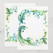 "Groene" blanco uitnodiging/tussenvoegsel/kaart Kaart (Voorkant / Achterkant)