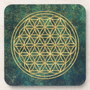 Groene, blauwe en goudventilator voor levenslange  bier onderzetter