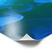 Groene blauwe gradiënt van wolkwal foto afdruk (Hoek)