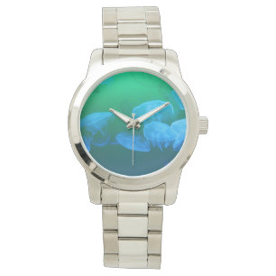 Groene blauwe gradiënt van wolkwal horloge