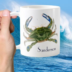 Groene blauwe krab noordkust koffiemok