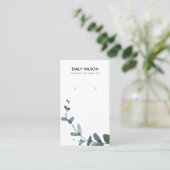 GROENE BLAUWE MUNTEN EUCALYPTUS FAUNA EARRING DISP VISITEKAARTJE (Staand voorkant)