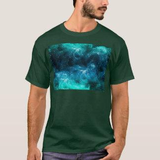 Groene blauwe naadloze oceaanstromen Zwemende Ocea T-shirt