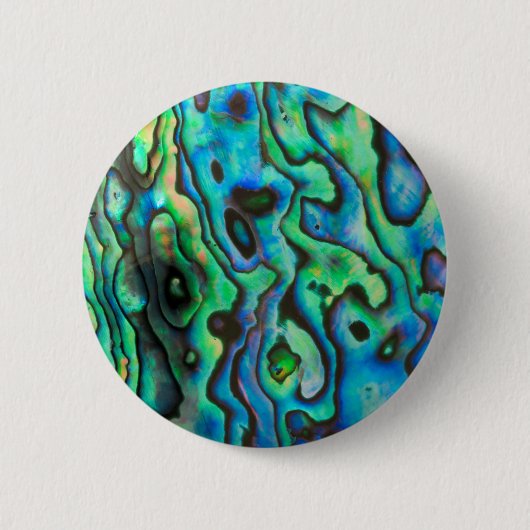 Groene blauwe paua zeebraseschelp ronde button 5,7 cm (Voorkant)