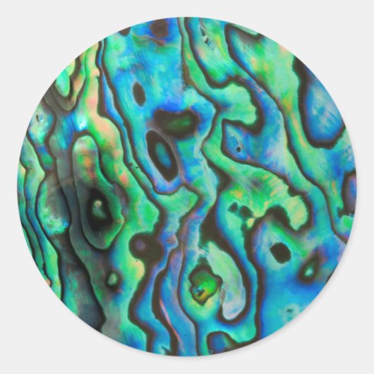 Groene blauwe paua zeebraseschelp ronde sticker (Voorkant)