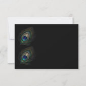 Groene blauwe paukveren Sparen de datum Uitnodigen Save The Date (Achterkant)