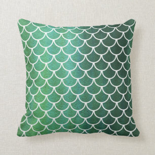 Groene blauwe schelp Waterverf Wash Pillow Kussen