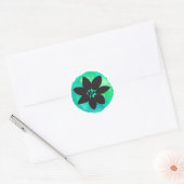 Groene Blauwe Tropische Bloem Ronde Sticker (Envelop)