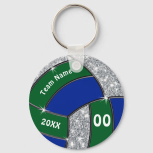Groene, Blauwe, Zilver Volleyball Key Rings Jouw t Sleutelhanger