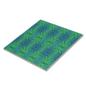 Groene blauwe zwarte geometrische lijnogen die naa tegeltje (Zijkant)