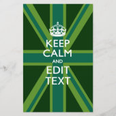 Groene Blauwgroen Keep Calm and Jouw tekst Union-a Flyer (Voorkant)