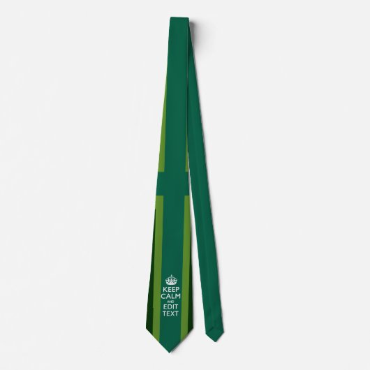 Groene Blauwgroen Keep Calm and Jouw tekst Union-a Stropdas (Voorkant)