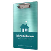 Groene Blauwgroen makelaar Huis Professioneel Klembord (Links)