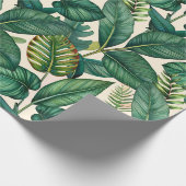 Groene & Blauwgroen Palm Monstera Tropische blader Cadeaupapier (Hoek)