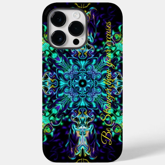 Groene Blauwgroen Psychedelic Bohemian Mandala Case-Mate iPhone Case (Achterkant)