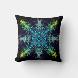 Groene Blauwgroen Psychedelic Bohemian Mandala Kussen