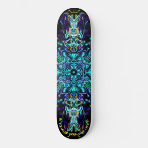 Groene Blauwgroen Psychedelic Bohemian Mandala Skateboard