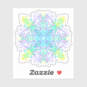 Groene Blauwgroen Psychedelic Bohemian Mandala Sticker (Vel)