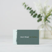 Groene Blauwgroen Vetpenseelstreken Splat Abstract Visitekaartje (Staand voorkant)