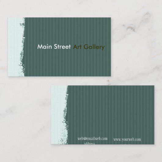 Groene Blauwgroen Vetpenseelstreken Splat Abstract Visitekaartje (Voorkant / Achterkant)
