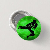Groene bliksemafdruk Man Ronde Button 3,2 Cm (Voorkant /achterkant)
