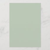 Groene Bloem Bruiloft Schema Tijdslijn Programma (Achterkant)