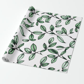 Groene bloem cadeaupapier