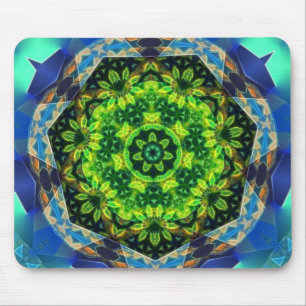 Groene bloem Geometrische Mandala Mousepad Muismat