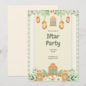 Groene Bloem Iftar Feest Kaart (Voorkant / Achterkant)