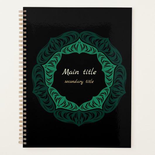 Groene Bloem Mandala Planner (Voorkant)