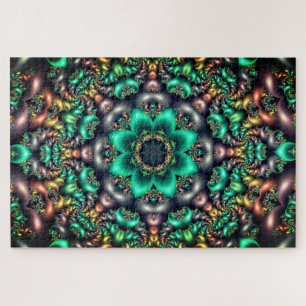 groene bloem mandala puzzel legpuzzel