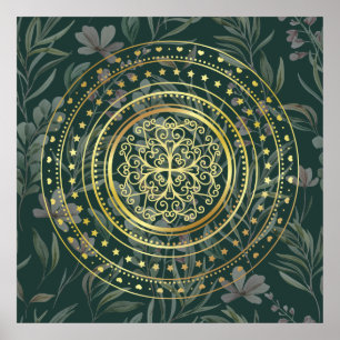 Groene  bloem poster