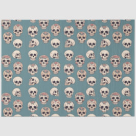 Groene bloem schedels geanimeerde kleurrijke Hallo Tissuepapier