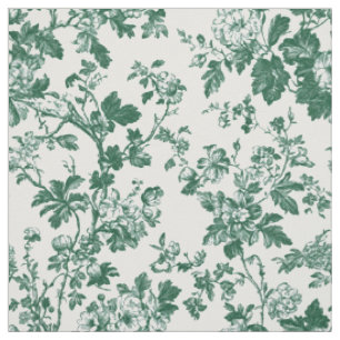 Groene bloem tak toile patroon stof