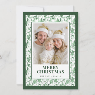 Groene bloem toile Kerst foto vakantiekaart Feestdagenkaart