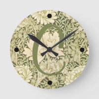 Groene bloem William Morris ontwerp monogram
