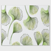 Groene bloemblaadjes cadeaupapier (Vlak)