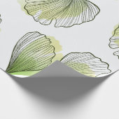 Groene bloemblaadjes cadeaupapier (Hoek)