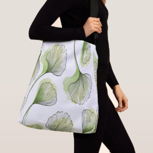 Groene bloemblaadjes crossbody tas