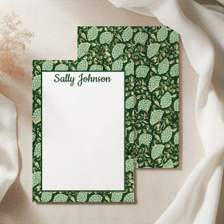Groene Bloembloemenprint, Gepersonaliseerd briefpa Bedankkaart